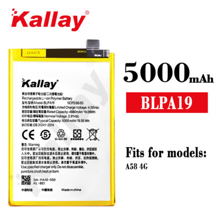 Original Capacity 5000mAh Replacement Phone Battery BLPA19 For OPPO A58 4G Battery Model