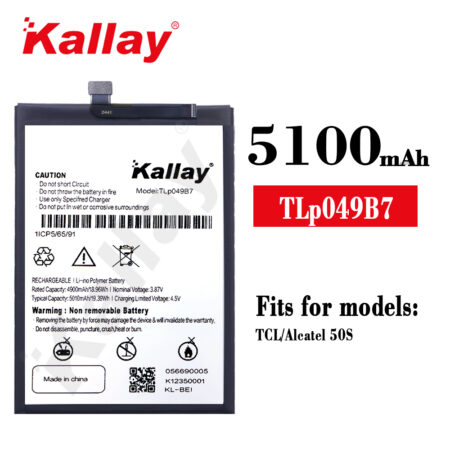 Original Capacity 5100mAh Replacement Phone Battery TLp049B7 For TCL/Alcatel TLp049B7 50S Battery Replacement